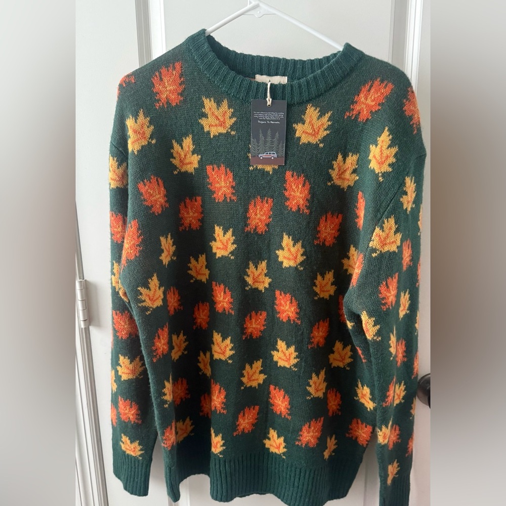 Kiel James Patrick Cozy Fall Leaf Sweater XL